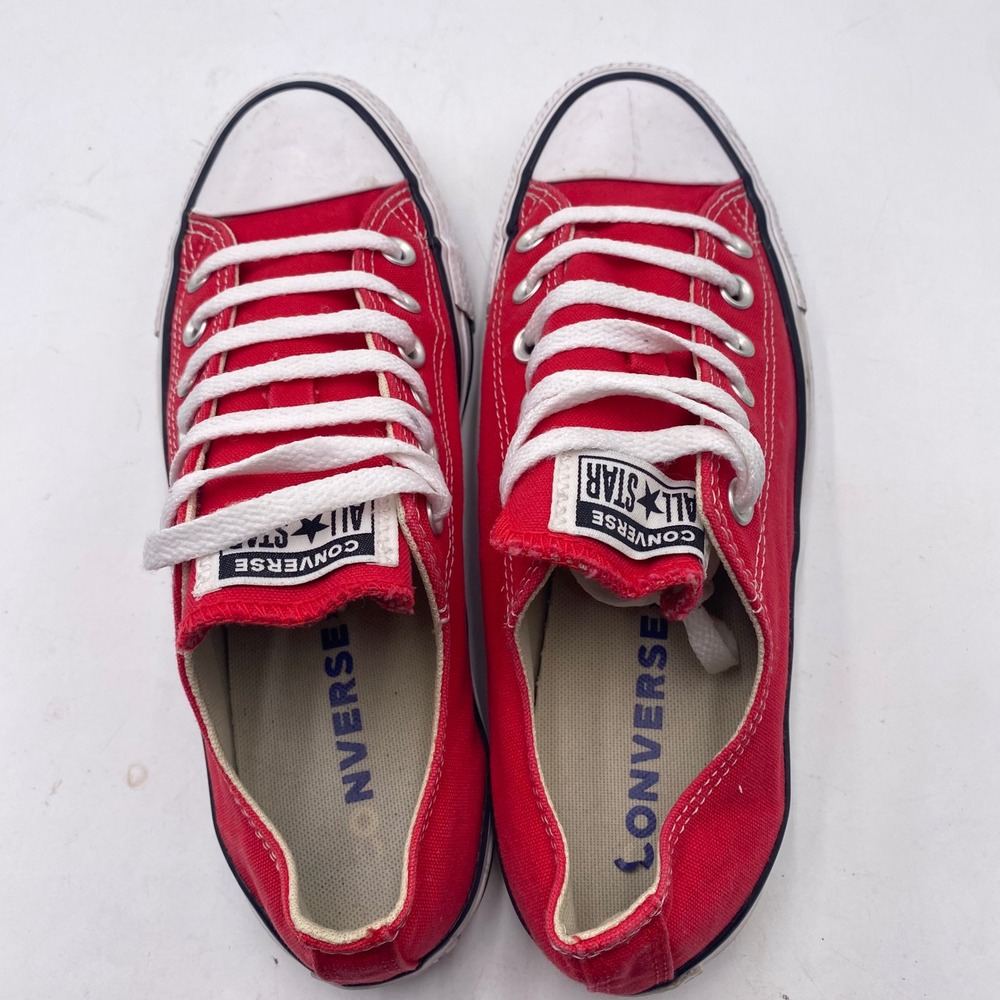 Converse Chuck Taylor All Star Low Top Sneakers Mens 6.5 Womens 8.5 Red Canvas - Picture 7 of 13